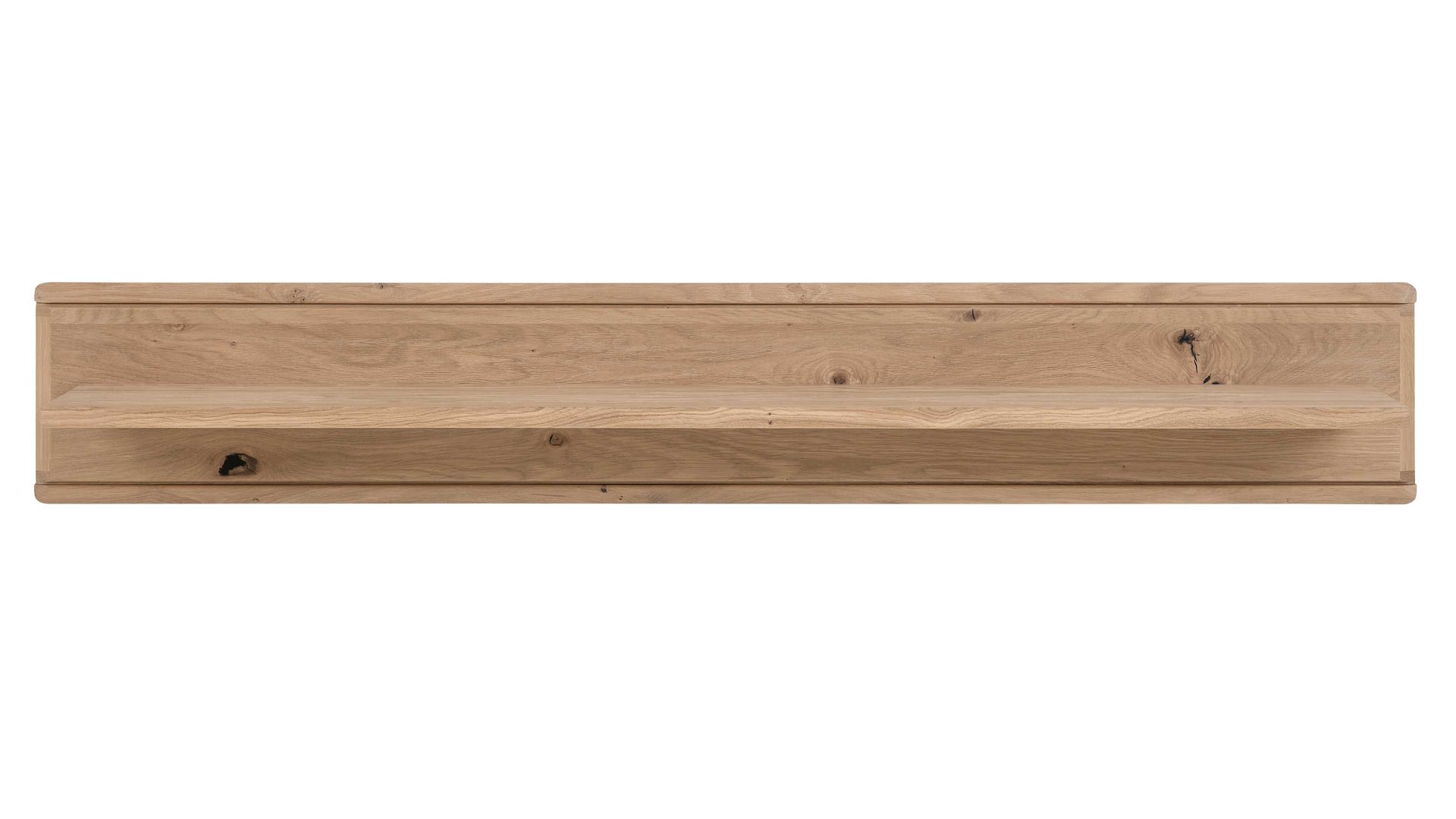 Wandregal Interliving aus Holz in Holzfarben Interliving Wohnzimmer Serie 2024 - Wandregal Eiche - Länge ca. 150 cm