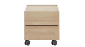 Rollcontainer Möbel rudolf aus Holz in Holzfarben Jugendzimmer Serie ZE 1 - Rollcontainer Eichefarben & Weiß- ca. 50 x 50 cm
