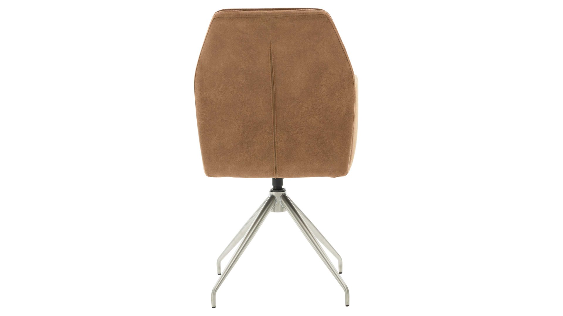 Tischgruppe Interliving aus Holz in Holzfarben Interliving Esszimmer Serie 5104 – Essgruppe mit drehbaren Stühlen bernsteinfarbene Mikrofaser Amber, helle Wildeiche & Edelstahl