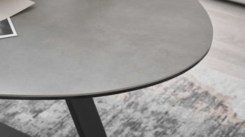 Couchtisch A better place furniture aus Keramik in Grau Couchtisch Elbing graue Keramik, Glas & Metall - Länge ca. 120 cm