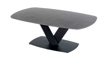 Couchtisch A better place furniture aus Keramik in Anthrazit Couchtisch Malango anthrazitfarbene Keramik & schwarzes Metall - ca. 120 x 70 cm