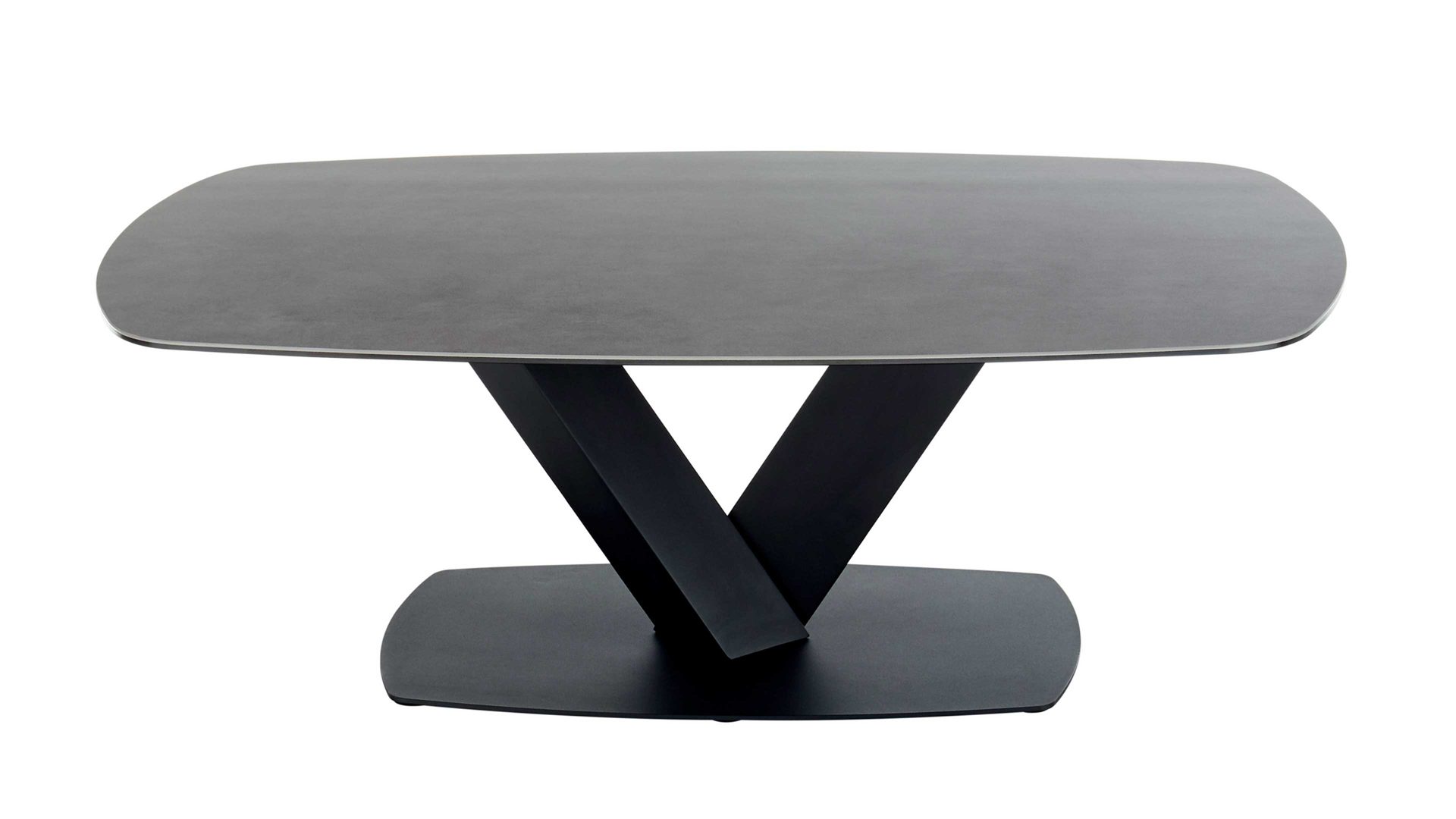 Couchtisch A better place furniture aus Keramik in Anthrazit Couchtisch Malango anthrazitfarbene Keramik & schwarzes Metall - ca. 120 x 70 cm