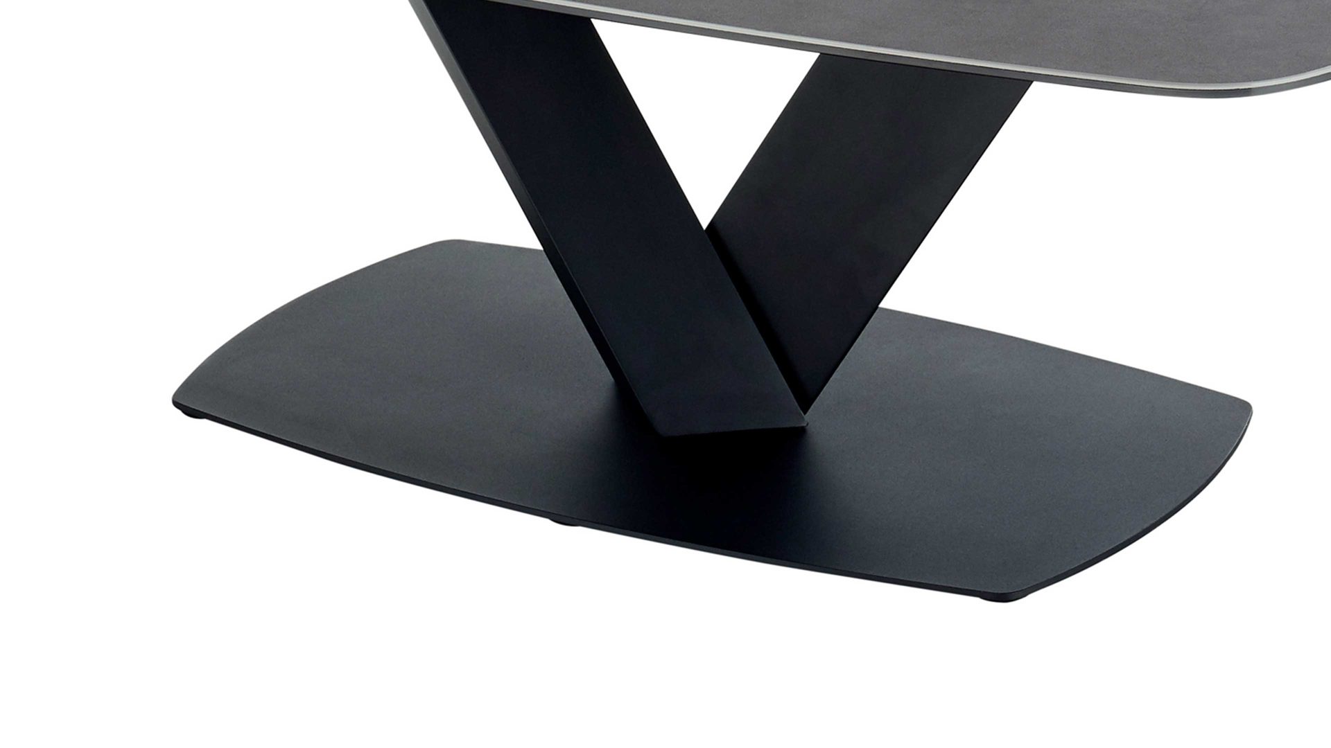 Couchtisch A better place furniture aus Keramik in Anthrazit Couchtisch Malango anthrazitfarbene Keramik & schwarzes Metall - ca. 120 x 70 cm