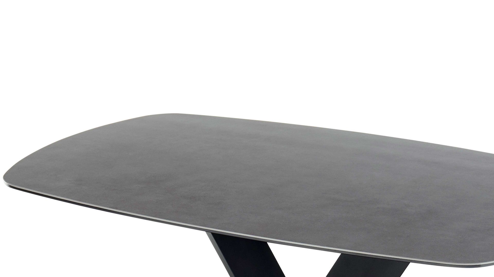 Couchtisch A better place furniture aus Keramik in Anthrazit Couchtisch Malango anthrazitfarbene Keramik & schwarzes Metall - ca. 120 x 70 cm