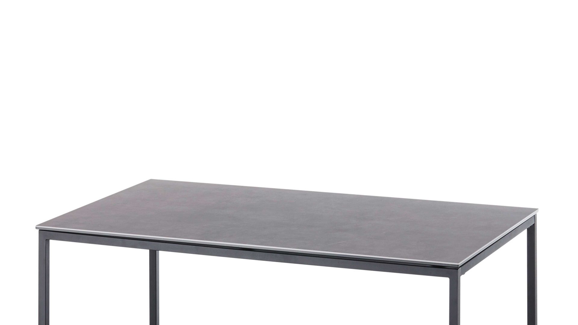 Couchtisch A better place furniture aus Keramik in Anthrazit Couchtisch Varna anthrazitfarbene Keramik &  Metallgestell - ca. 100 x 60  cm