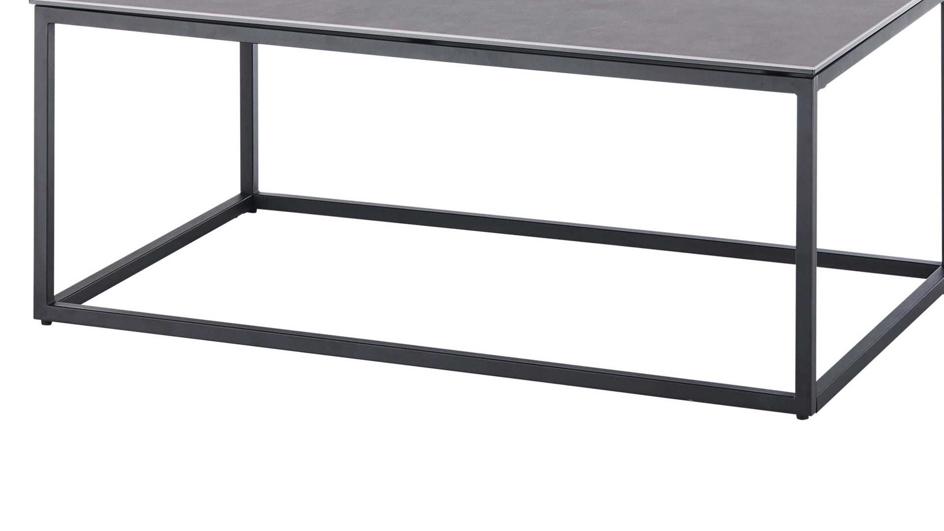 Couchtisch A better place furniture aus Keramik in Anthrazit Couchtisch Varna anthrazitfarbene Keramik &  Metallgestell - ca. 100 x 60  cm