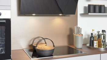 Einbauküche culineo® aus Holz in Hellgrau Culineo® Einbauküche C317 mit beko Einbaugeräten Steingrau & Eiche Sierra - Stellfläche ca. 365 x 363 cm