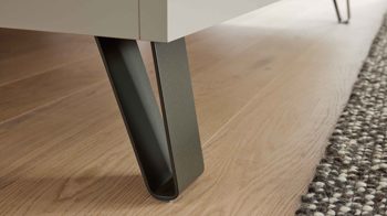 Bettgestell Interliving aus Holz in Weiß Interliving Schlafzimmer Serie 1032 – Bettgestell 309 Weiß, Kieselgrau & Havanna - Liegefläche ca. 180 x 200 cm