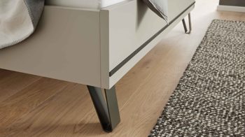 Bettgestell Interliving aus Holz in Weiß Interliving Schlafzimmer Serie 1032 – Bettgestell 309 Weiß, Kieselgrau & Havanna - Liegefläche ca. 180 x 200 cm