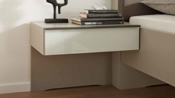 Komplettzimmer Interliving aus Holz in Weiß Interliving Schlafzimmer Serie 1032 – Komplettzimmer 006 Weiß & Kieselgrau - vierteilig, Liegefläche ca. 180 x 200 cm