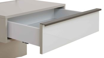 Komplettzimmer Interliving aus Holz in Weiß Interliving Schlafzimmer Serie 1032 – Komplettzimmer Weiß & Kieselgrau - vierteilig, Liegefläche ca. 180 x 200 cm