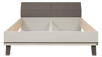 Bettgestell Interliving aus Holz in Weiß Interliving Schlafzimmer Serie 1032 – Bettgestell Weiß, Kieselgrau & Havanna - Liegefläche ca. 180 x 200 cm