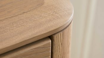 Lowboard Interliving aus Holz in Holzfarben Interliving Wohnzimmer Serie 2029 - Hänge-Lowboard Wildeiche & Granit-Steinoptik - vier Türen, eine Schublade, Länge ca. 220 cm