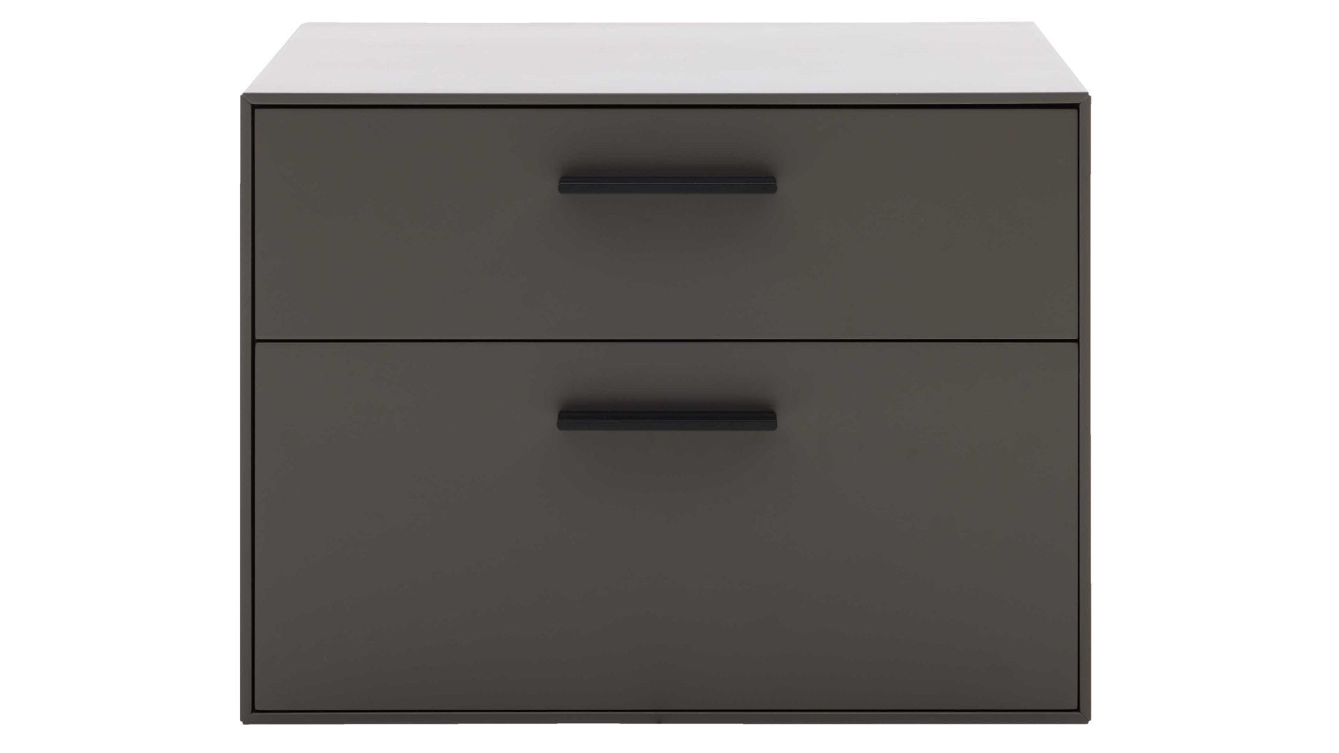 Hängeschrank Interliving aus Holz in Dunkelgrau Interliving Wohnzimmer Serie 2030 - TV-Hängeelement Wolfram Grey - zwei Schubladen, Breite ca. 60 cm