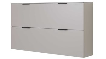 Schuhschrank Interliving aus Holz in Hellgrau Interliving Garderobe Serie 6012 - Hänge-Schuhschrank INL-106 graubeiger Mattlack - zwei Klappen, Breite ca.  160 cm