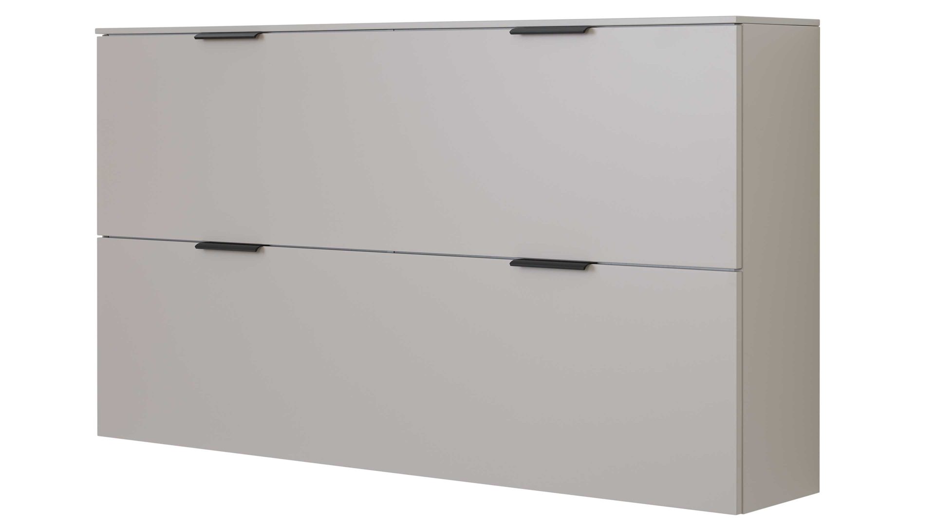 Schuhschrank Interliving aus Holz in Hellgrau Interliving Garderobe Serie 6012 - Hänge-Schuhschrank INL-106 graubeiger Mattlack - zwei Klappen, Breite ca.  160 cm