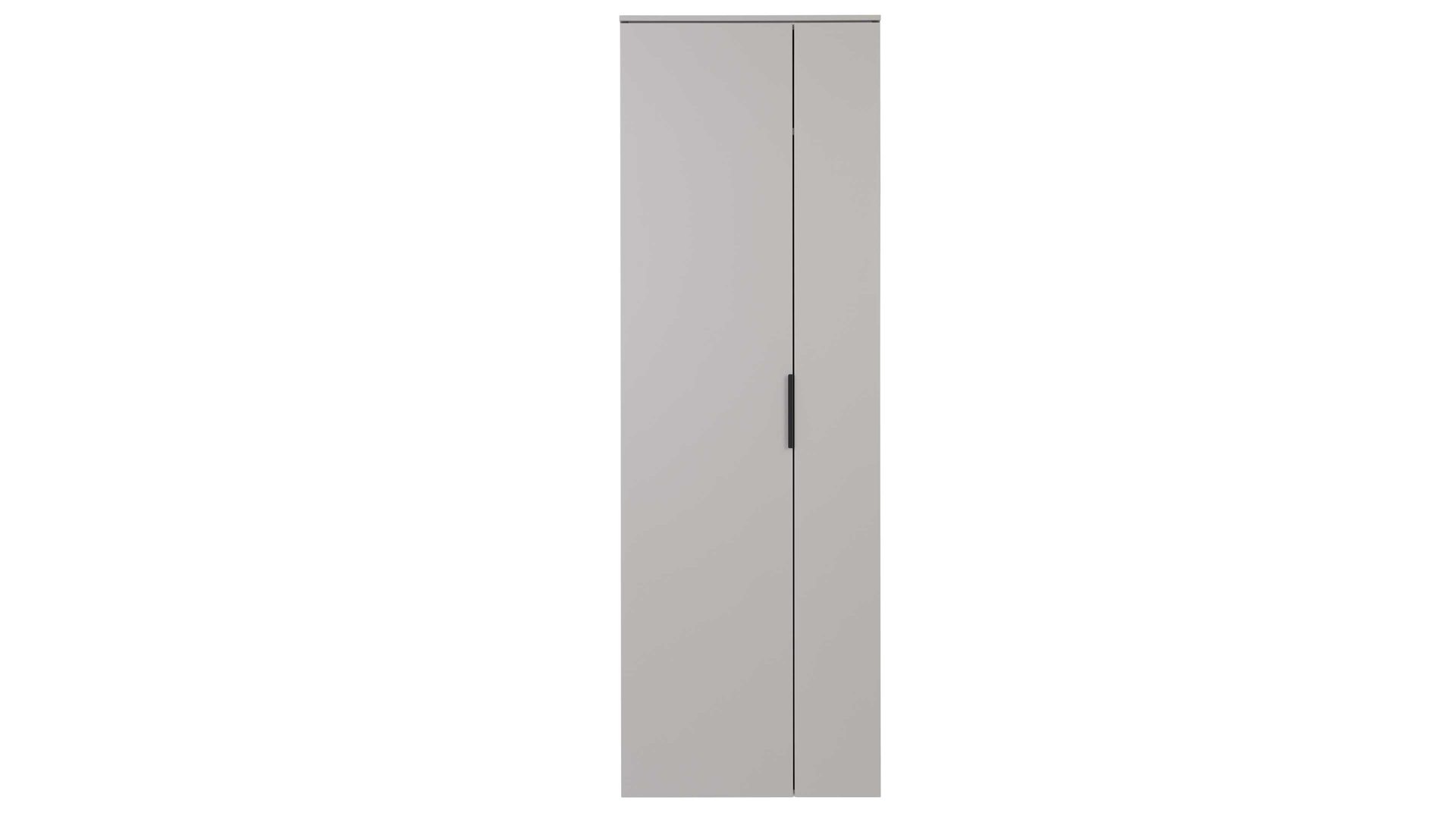 Garderobenschrank Interliving aus Holz in Hellgrau Interliving Garderobe Serie 6012 - Garderobenschrank graubeiger Mattlack - zwei Türen, Höhe ca. 180 cm