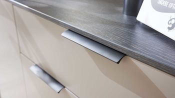 Kombikommode Interliving aus Holz in Grau Interliving Garderobe Serie 6012 - Kombikommode INL-302 graubeiger Mattlack & Räuchereiche - drei Türen, eine Schublade, Breite ca. 120 cm