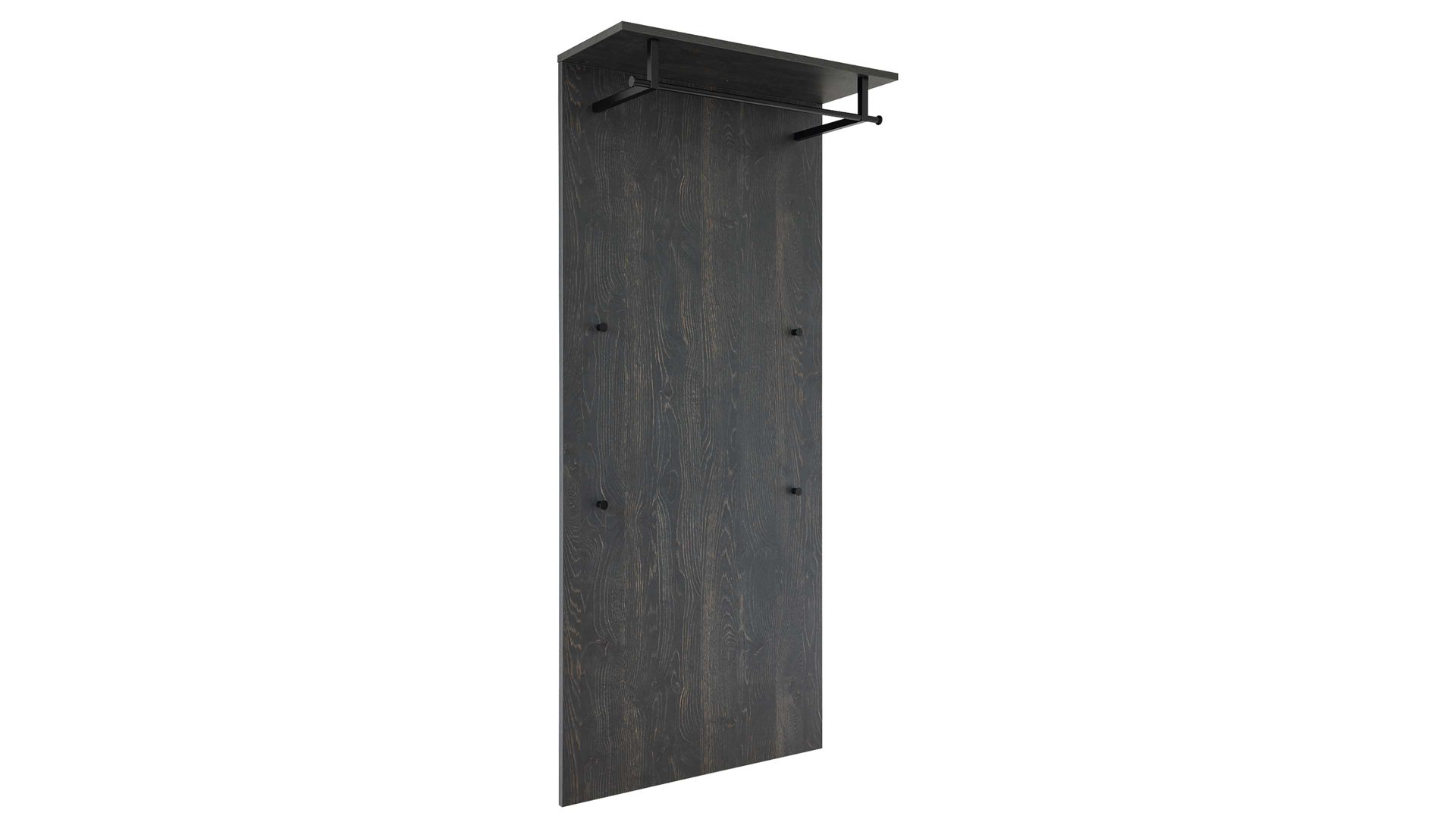 Wandgarderobe Interliving aus Holz in Schwarz Interliving Garderobe Serie 6012 - Wandgarderobe Räuchereiche - ca. 80 x 180 cm