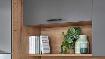 Einbauküche Nobilia® aus Holz in Holzfarben nobilia® Einbauküche Senso mit gorenje Elektrogeräten, z. B.  Kühlschrank Eiche Sierra & Schiefergrau - Länge ca. 390 cm