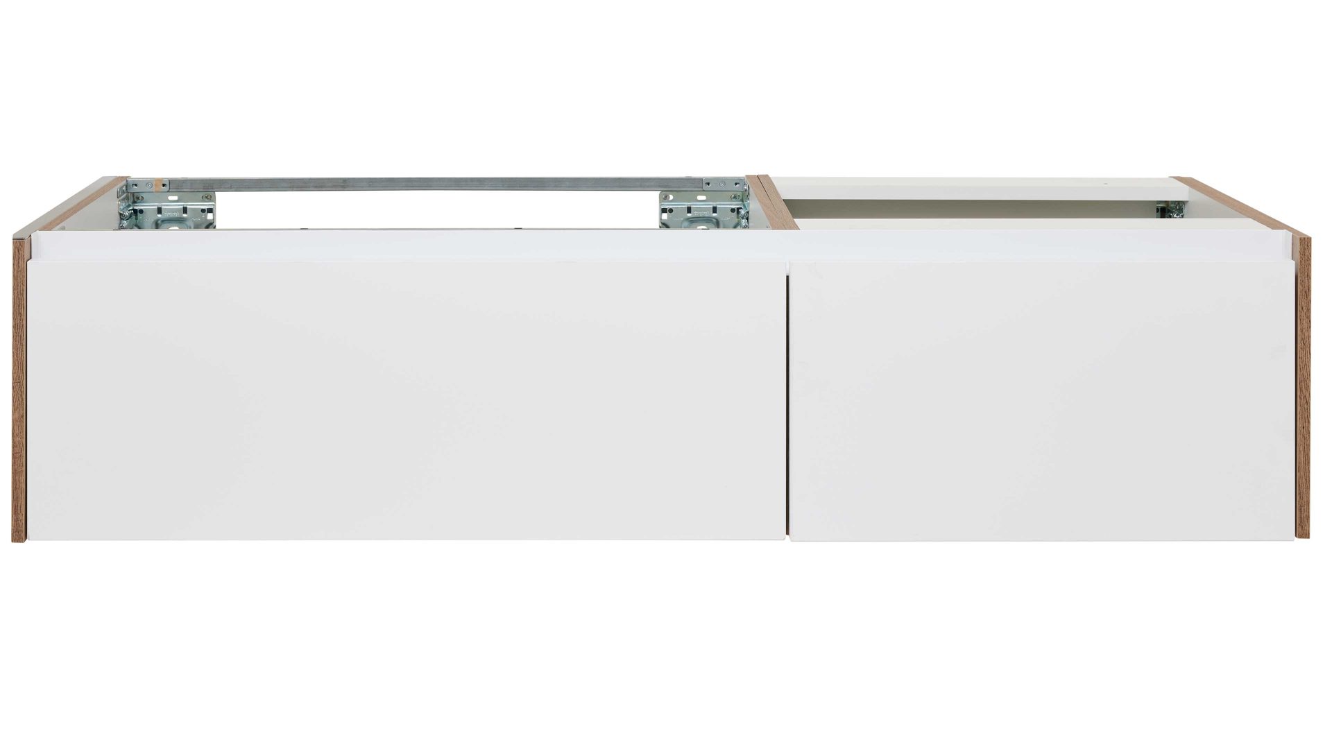 Badmöbel-Set Interliving aus Holz in Weiß Interliving Bad Serie 7357 - Badmöbel-Set Basis Alpinweiß & Eiche Havanna