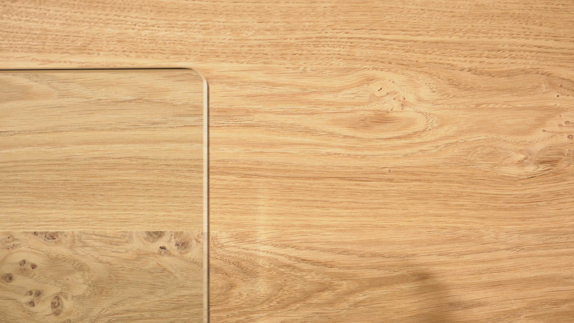 Couchtisch Interliving aus Holz in Holzfarben Interliving Couchtisch Serie 6224 - Couchtisch Klarglas & Wildeiche - ca. 118 x 65 cm