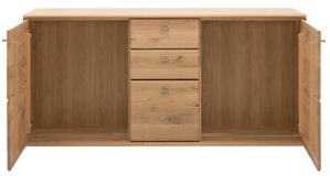 Sideboard Interliving aus Holz in Holzfarben Interliving Wohnzimmer Serie 2028 - Sideboard Wildeiche - drei Türen, drei Schubladen, Breite ca. 162 cm