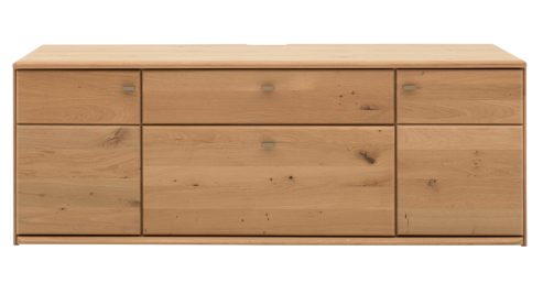 Lowboard Interliving aus Holz in Holzfarben  Wildeiche - zwei Türen, eine Schublade, Breite ca. 205 cm