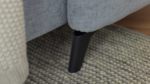 Chaiselongue Interliving aus Stoff in Hellblau Interliving Sofa Serie 4400 - Chaiselongue taubenblauer Bezug DCT 16 & schwarze Metallfüße