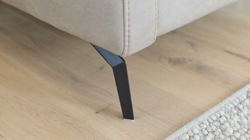 Zweisitzer Interliving aus Leder in Grau Interliving Sofa Serie 4065 – Zweisitzer kieselfarbenes Leder Cloudy gravel & schwarze Metallfüße – Länge ca. 180 cm