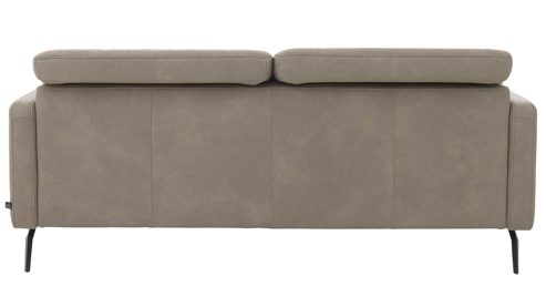 Zweisitzer Interliving aus Leder in Grau Interliving Sofa Serie 4065 – Zweisitzer kieselfarbenes Leder Cloudy gravel & schwarze Metallfüße – Länge ca. 180 cm