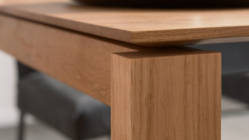 Esstisch Bert plantagie aus Holz in Holzfarben Ausziehtisch Udo geölte astige Eiche - ca. 180 - 260 x 95 cm