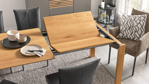 Esstisch Bert plantagie aus Holz in Holzfarben Ausziehtisch Udo geölte astige Eiche - ca. 180 - 260 x 95 cm