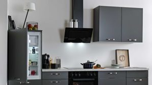 Einbauküche Express küchen aus Holz in Anthrazit EXPRESS KÜCHEN Einbauküche Win mit Einbaugeräten Anthrazit - Länge ca. 280 cm