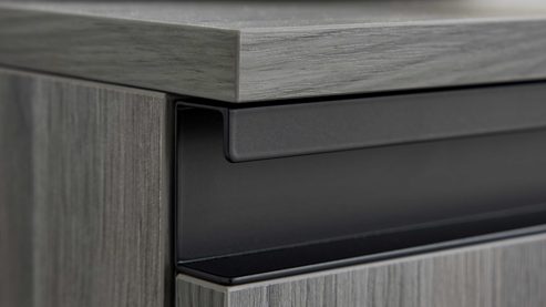 Waschbeckenunterschrank Interliving aus Holz in Grau Interliving Bad Serie 3702 - Waschtischunterschrank 7698 graue Cuneo Eiche - eine Schublade, Breite ca. 60 cm