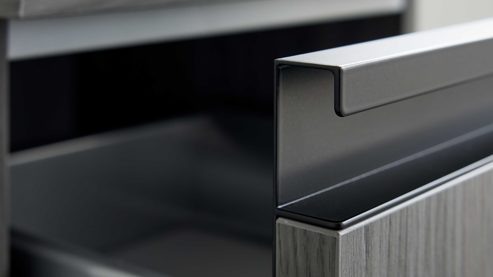 Badmöbel-Set Interliving aus Holz in Grau Interliving Bad Serie 7698 - Badmöbel-Set graue Cuneo Eiche - dreiteilig