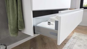 Badmöbel-Set Interliving aus Holz in Weiß Interliving Bad Serie 3702 - Badmöbel-Set 7793 Edelweiß - dreiteilig