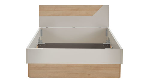 Einzelbett Möbel rudolf aus Holz in Weiß Jugendzimmer Serie ZE 1 - Kojenbett Weiß & Eichefarben - Liegefläche ca. 120 x 200 cm