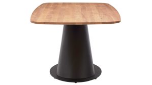 Esstisch Interliving aus Holz in Holzfarben Interliving Esszimmer Serie 5121 – Essgruppe mit sechs Stühlen Charakter-Eiche, thymianfarbener Bouclé Alpine  & schwarzes Metall – ca. 200 x 100 cm