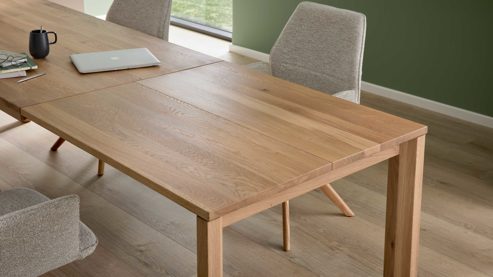 Auszugtisch Interliving aus Holz in Holzfarben Interliving Esszimmer Serie 5102 – Auszugtisch Eiche bianco - ca. 180 - 280 x 90 cm