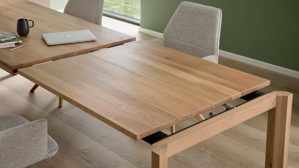 Auszugtisch Interliving aus Holz in Holzfarben Interliving Esszimmer Serie 5102 – Auszugtisch Eiche bianco - ca. 180 - 280 x 90 cm