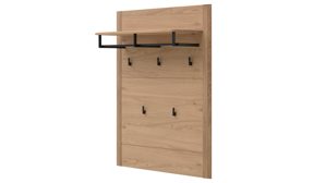 Wandgarderobe Interliving aus Holz in Holzfarben Interliving Garderoben Serie 6014 - Wandgarderobe Wildeiche - ca. 90 x 111 cm
