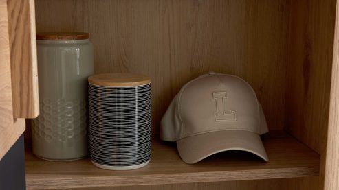 Garderoben-Set Interliving aus Holz in Holzfarben Interliving Garderoben Serie 6014 - Garderobenkombination Wildeiche & Granitfurnier - fünfteilig