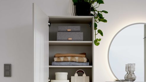 Garderoben-Set Interliving aus Holz in Weiß Interliving Garderoben Serie 6013 - GarderobenSet Sahara Creme & Granitfurnier - vierteilig