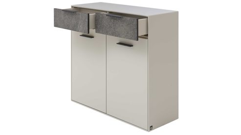 Garderoben-Set Interliving aus Holz in Weiß Interliving Garderoben Serie 6013 - GarderobenSet Sahara Creme & Granitfurnier - vierteilig