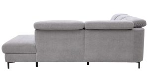 Ecksofa Interliving aus Stoff in Grau Interliving Sofa Serie 4064 - Ecksofa graue Chenille Toni & Fuß W003-01 - Stellfläche ca. 291 x 252 cm