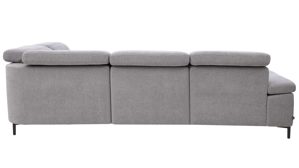 Ecksofa Interliving aus Stoff in Grau Interliving Sofa Serie 4064 - Ecksofa graue Chenille Toni & Fuß W003-01 - Stellfläche ca. 291 x 252 cm