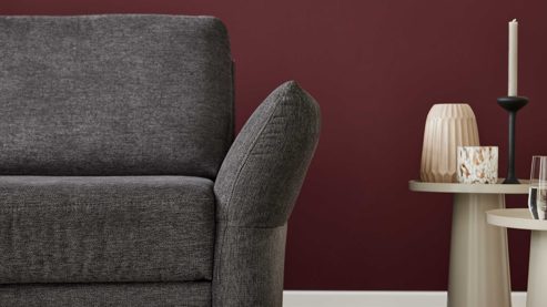 Schlafsofa Interliving aus Stoff in Anthrazit Interliving Schlafsofa Serie 4700 - Schafsofa 120LÄ anthrazitfarbener Bezug Balu & Aluminiumfüße - Breite ca. 188 cm