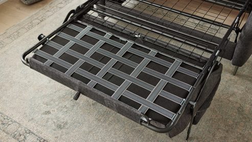 Schlafsofa Interliving aus Stoff in Anthrazit Interliving Schlafsofa Serie 4700 - Schlafsofa anthrazitfarbener Bezug Balu & Aluminiumfüße - Breite ca. 188 cm