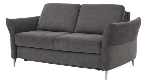 Schlafsofa Interliving aus Stoff in Anthrazit Interliving Schlafsofa Serie 4700 - Schlafsofa anthrazitfarbener Bezug Balu & Aluminiumfüße - Breite ca. 188 cm